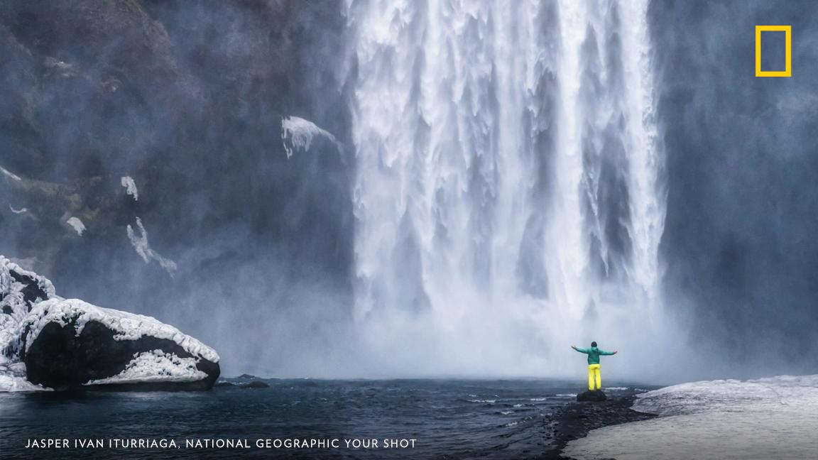Your Shot photographer Jasper Ivan Iturriaga made this photograph while facing the Skógafoss waterfall in Skógar, Iceland. He writes, “This waterfall is one of my favorite waterfalls in the country.” https://on.natgeo.com/2KLk0E9