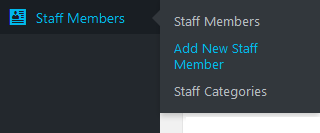 Screenshot of the Add New Staff Member menu