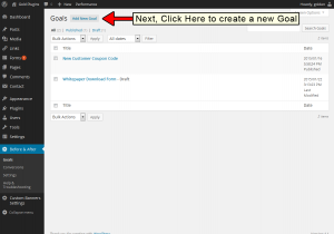 Next, click the "Add Goal" button to create a new Goal