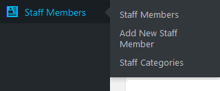 Screenshot of the view all staff members menu